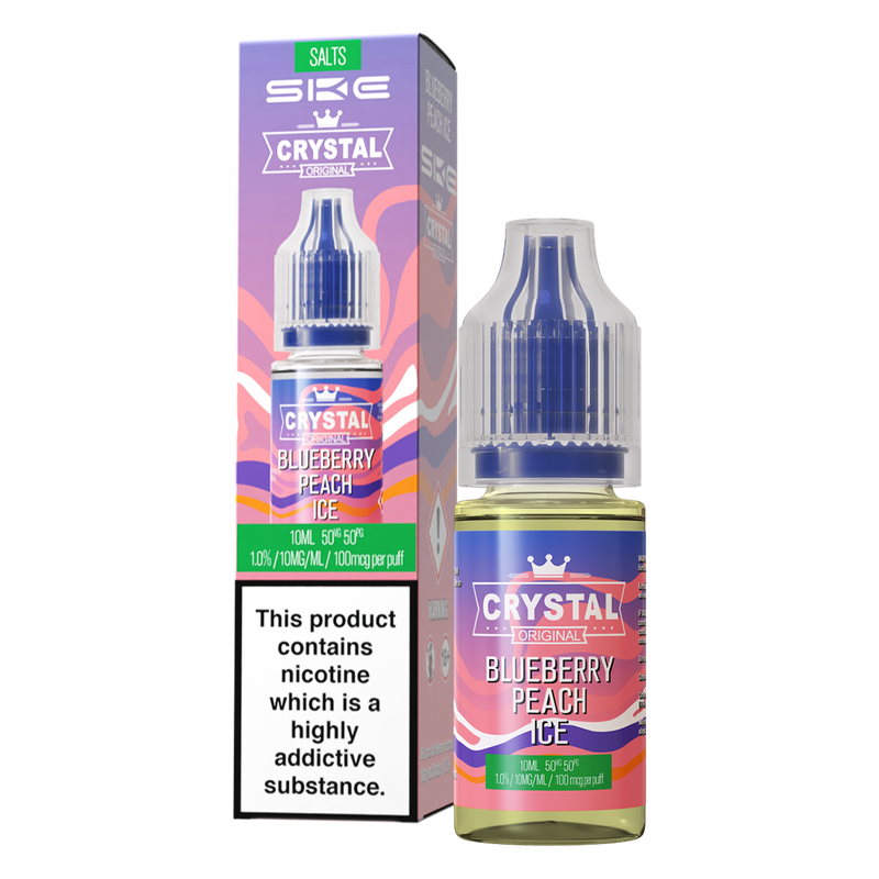 SKE Crystal Original BLUEBERRY PEACH ICE Nic Salt 10ml-20mg